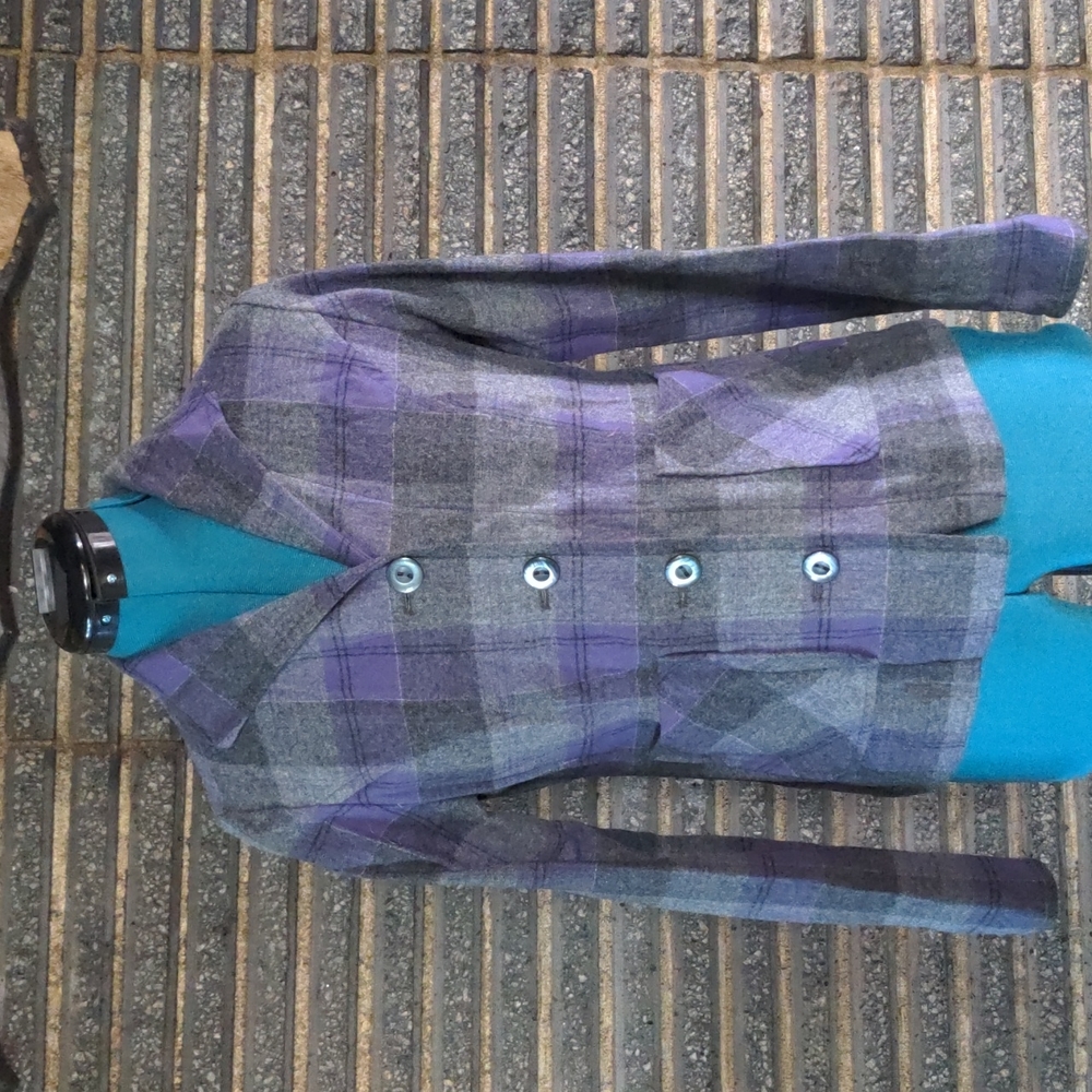 Pendleton Purple Gray Wool Blazer Button Jacket C… - image 1